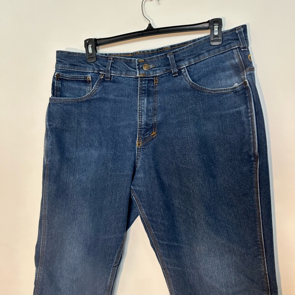 Origin men’s blue jeans relaxed fit boot cut dark medium wash - Picture 4 of 9